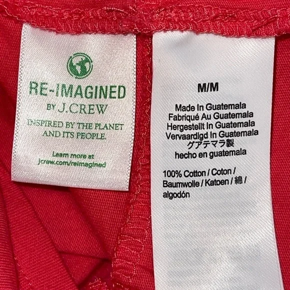 J.Crew Women's Dress Size M Red Short Sleeve Tiered Knee Length Cozy Comfort - Picture 7 of 8